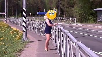 Wife naked bus stop