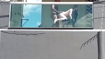 Wife naked on porch